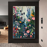 Large Colorful Flower Painting on Canvas, Canvas Wall Art, Abstract Blossom Floral Art, Original Minimalist Living Room Home Decor Gift Online